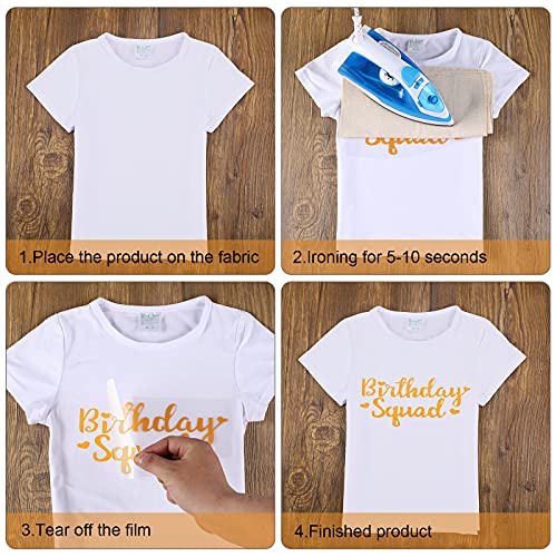 15 Pieces Golden Birthday Queen Squad Shirts Birthday Team Group Shirts Decal for Shirts Iron On Heat Transfer Vinyl for Women Set