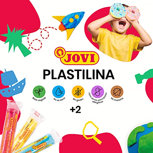 Jovi - Plastilina Pack, 100% Vegetable-Based Modelling Clay, 15 Bars of 15 Grams, Multicolor Assortment, Gluten Free (90/15)