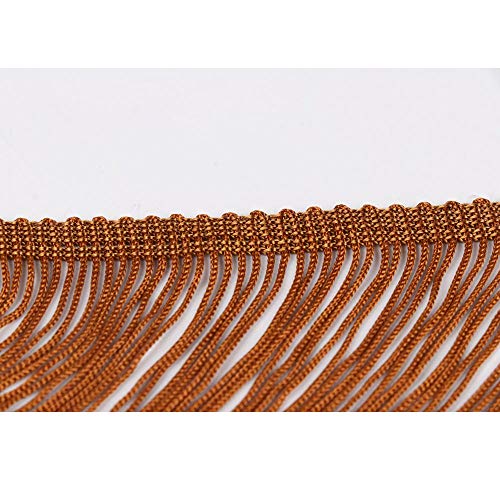 Heartwish268 Fringe Trim Lace Polyerter Fibre Tassel 4inch Wide 10 Yards Long for Clothes Accessories Latin Wedding Dress DIY Lamp Shade Decoration Black (Coffee)