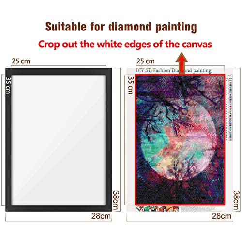 RICUVED 2 Pack Diamond Painting Frames, Magnetic Frames for Diamond Painting Pictures 30x40cm Canvas Size, Diamond Art Frames Self-Adhesive Frames for Wall Door (Inner Size 24.5x34.5cm) Black