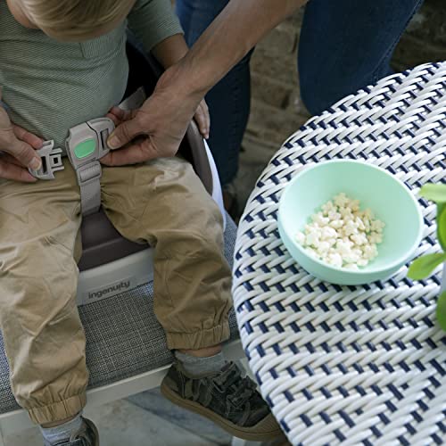 Ingenuity SmartClean Toddler Booster Seat for Dining Table with 3-Point Harness Straps, 1 Count (Pack of 1)
