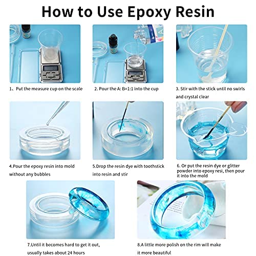 Epoxy Resin and Hardener Kit 16 Oz Crystal Clear Casting Resin Non Toxic for Beginners Art Crafts DIY Jewelry Making Coating River Tables