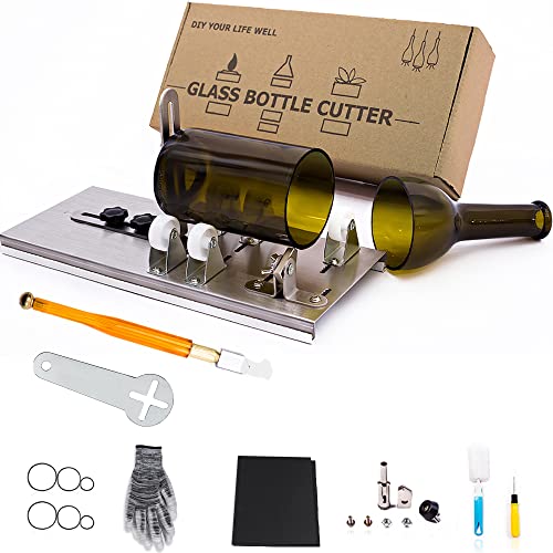 Glass Bottle Cutter, Upgraded Bottle Cutting Tool Kit, DIY Machine for Cutting Wine, Beer, Liquor, Whiskey, Alcohol, Champagne, Bottle Cutter for Round Bottle by Camdios