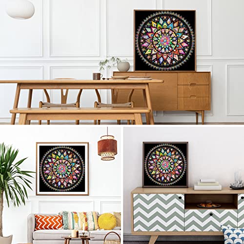 AIRDEA Mandala Diamond Art Kits for Adults Kids Round Full 5D DIY Mandala Special Shaped Diamond Painting Kits Painting by Diamond Art Kits Mandala Picture Art for Home Wall Art Decor 13.8x13.8 inch