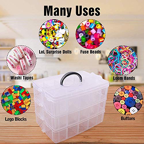 SGHUO 0.0-Tier Stackable Storage Container Box with 0 Compartments, Plastic Organizer Box for Beads, Arts, Crafts, Toy, Seed, Washi Tapes, 0.1 * 0.1 * 00.1in