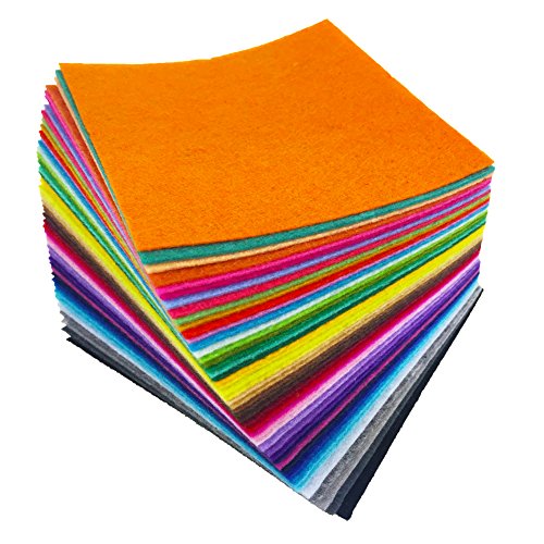 flic-flac 48PCS 12 x 12 inches (30 x 30cm) Assorted Color Felt Fabric Sheets Patchwork Sewing DIY Craft 1mm Thick … (30cm * 30cm, 48pcs)