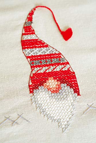 Vervaco Cross Stitch Tablecloth Kit Christmas Gnomes 32" x 32"