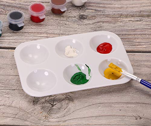 Penta Angel Art Paint Tray Palette 3Pcs 6 Well Plastic Rectangular Paint Tray for Watercolor Painting