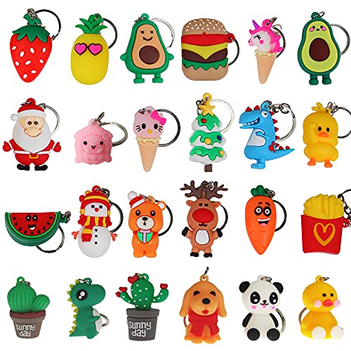 Ogrmar Christmas 2023 Advent Calendar for Kids Holiday Countdown Calendar with 24 Pcs Micro Lovely Silicone Doll Key Ring Christmas Holiday Gift for Children