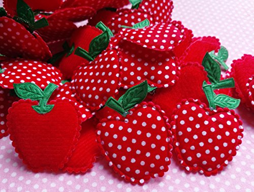 YYCRAFT Pack of 50 Red 1.5" Dots Padded Apple Christmas Decorations X Mas Appliques