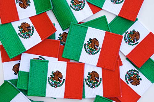 Graphic Dust Mexico Flag Embroidered Iron On Patch Applique Mexican Flag Costume Uniform DIY Jean Jacket