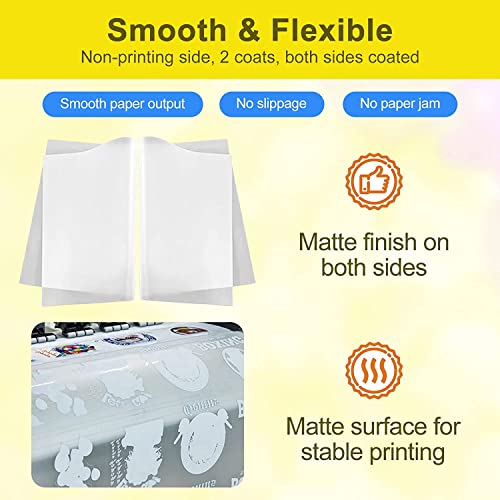 Yamation DTF Transfer Film: A4 (8.3" x 11.7") 50 Sheets Premium Double-Sided Matte Finish PET Transfer Paper Direct to T Shirts