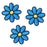 Octory 3 PCS Daisy Iron On Patches Embroidered Patch Saw On/Iron On Applique for Jeans, Hats, Bags (Blue)