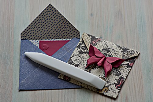Mr HobNob Large Teflon Bone Folder - Large Handmade Tool, Best for Bookbinding, Origami, Paper Crafts, Scoring, Folding, Creasing. Non Scratch, Non Glaze, Non Stick. Smooth, Ergonomic and Handmade