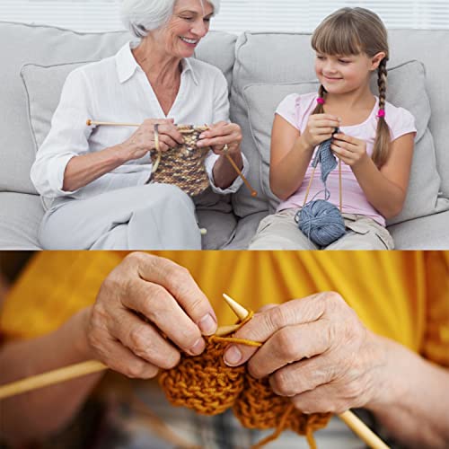 Weabetfu Bamboo Knitting Needle Straight Single Pointed 13.8-inch Length Knitting Needles for Handmade DIY Knitting,US Size 9(5.5mm)