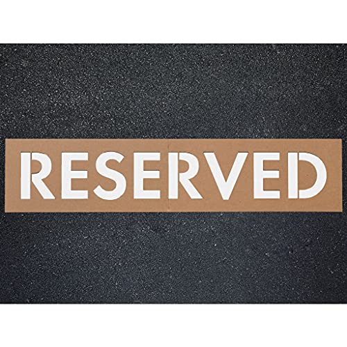 Reserved Reusable Pavement Letter Stencil|Optional Paint|Made w/Recycled Cardboard|Made in USA (12 inch, No Paint)