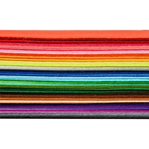 BUYGOO 60Pcs Stiff Felt Fabric Sheets, 8 x 12 inches Craft Felt Sheets Assorted Color 1mm Thick Stiff Craft Felt for DIY Crafts, Sewing, Crafting Projects