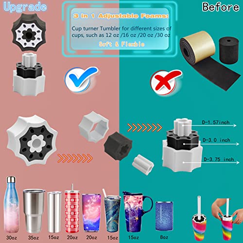 LFSUM 2 Double Cup Turner for Crafts Tumbler Double Cup Spinner Machine Kit,Turner DIY Glitter Epoxy Tumblers (Rose Gold)