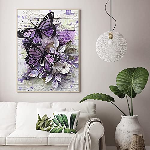 5d Diamond Painting Kits for Adults,Full Drill Diamond Art Animals Butterfly Rhinestone Painting with Diamonds Pictures Arts and Crafts for Home Wall Decor（12x16 Inch）