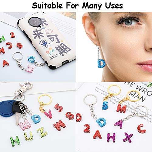 2 Pieces Alphabet Letter Resin Molds Backward Kit, Reusable Letter Number Silicone Resin Mold for Epoxy Casting with Keychain, Pin Vise Hand Drill Set for DIY Making Keychain Pendant Jewelry Art Craft