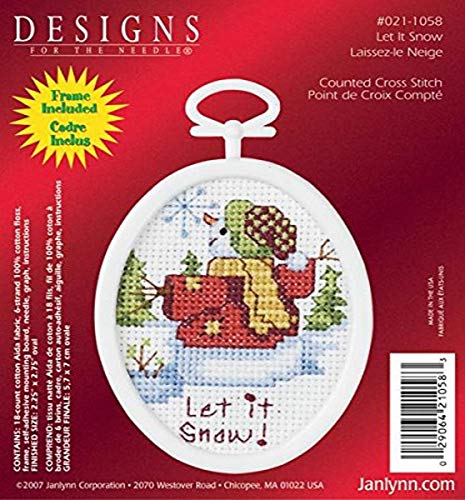 Janlynn 21-1058 Let it Snow 2-1/4 by 2-3/4-Inch Counted Cross Oval Stitch Kit, Mini