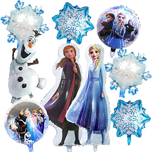 Frozen Balloons Bouquet Decorations 9PCS Frozen Foil Balloons for Girls Birthday Baby Shower Frozen Themed Party Decorations