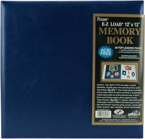 Pioneer Leatherette Post Bound Album 12x12-Navy