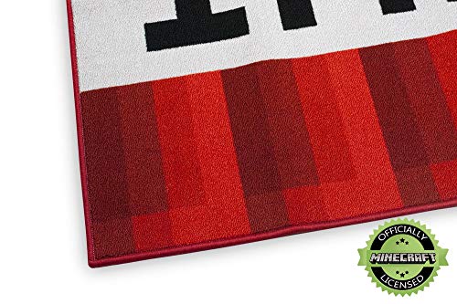 Minecraft Area Rug TNT Block Decorations Merch Video Game Decorations TNT Decorations | 39-Inch Square Area Rug