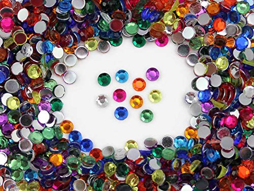 Allstarco 500PCS 8mm SS40 Purple Amethyst Lite AB Acrylic Flat Back Rhinestones for Jewelry Making and Face Painting Card Making Embelishments Plastic Gems