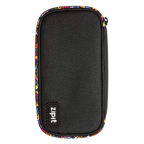 ZIPIT Jumbo Pencil Pouch for Adults, Large Capacity, Sturdy Pen Organizer, Wide Opening with Secure Zipper Closure (Black)