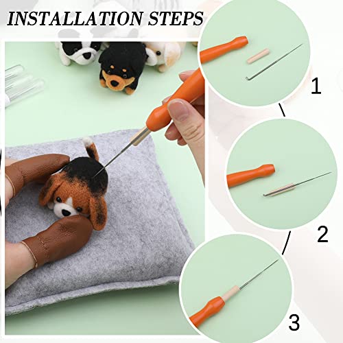 Needle Felting Kit,12 Pieces Doll Making Wool Needle Felting Starter Kit with Instruction,Felting Foam Mat and DIY Needle Felting Supply for DIY Craft Animal Home Decoration Birthday Gift