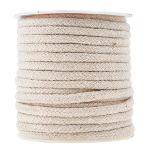 Mandala Crafts 6mm 20 Yards Natural Soft Drawstring Replacement Rope Upholstery Crochet Macramé Cotton Welt Trim Piping Cord