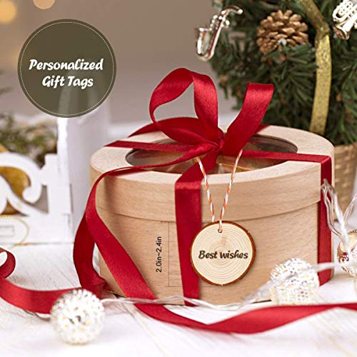 Unfinished Natural Wood Slices 20 Pcs 3.5-4 Inch Wood Coaster Sets Pieces Craft Wood kit Predrilled with Hole Wooden Circles Great for Arts and Crafts Christmas Ornaments DIY Crafts Rustic Wedding