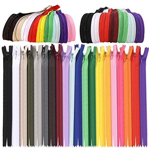 60pcs Nylon Invisible Zippers , 8 Inch Colorful Sewing Zippers Supplies for Tailor Sewing Crafts ( 20 Assorted Colors )