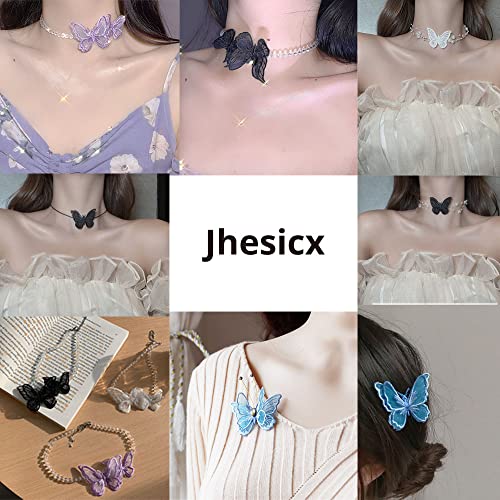 Jhesicx 10pcs Butterfly Lace Trim, 3D Double Layers Organza Patches Butterfly Lace Fabric Sewing Embroidery, DIY for Party, Wedding, Bridal, Women, Dress Decoration(Blue Butterfly)