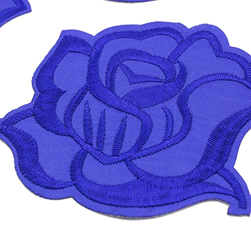 U-Sky Iron on Flower Patches, Embroidery Flower Iron-on Appliques for Clothing Backpacks Jeans Jackets (Blue-3M)