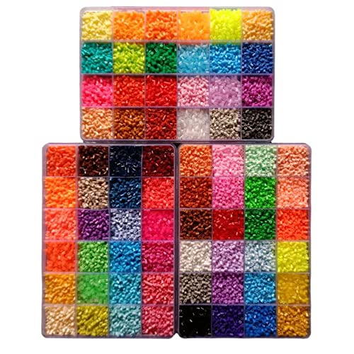 39000 Pcs Fuse Beads Kit for Craft Making 72 Colors 2.6mm Iron Beads Set for Aduld Kids, with Box, 4 Pegboards, 1 Drawing, 1 Tweezers, 5 Ironing Paper