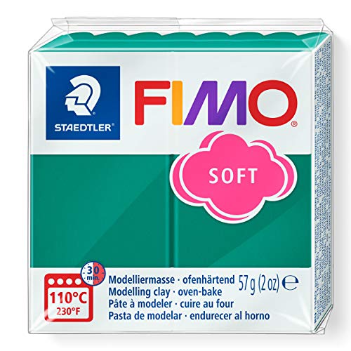 Staedtler FIMO Soft Polymer Clay - -Oven Bake Clay for Jewelry, Sculpting, Crafting, Emerald 8020-56