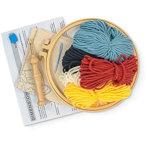 Dimensions Floral Bee Punch Needle Set for Beginners, 8" Diameter, 7 Piece