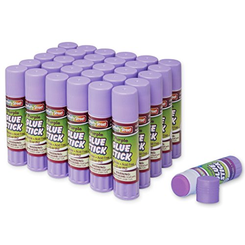 Creativity Street Washable 0.28-Ounce Glue Sticks, 30-Piece Pack, Purple (AC3384-30)