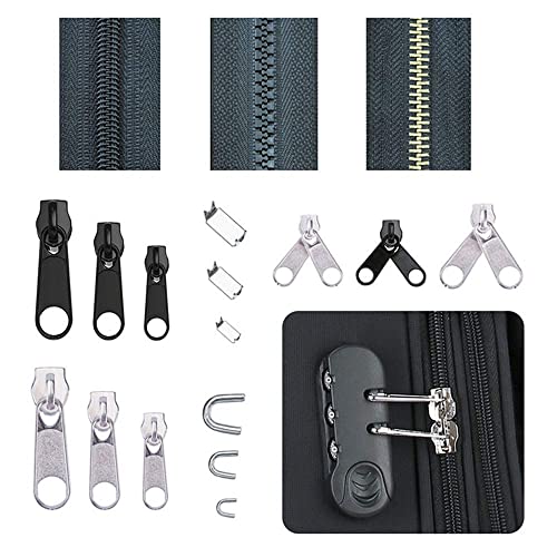 Zipper Replacement Zipper Repair Kit, 85 Pcs Pull Rescue Kit with ZipperInstall Pliers Tool and Zipper Extension Pulls for Clothing,Bags,Jackets, Tents,Luggage,Backpack (Sliver and Black