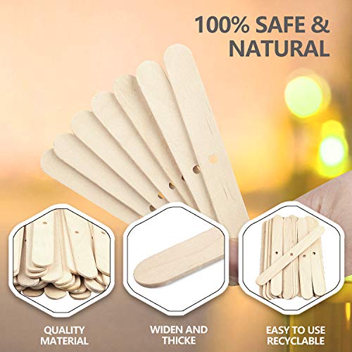 DINGPAI 100pcs Wooden Candle Wick Holders, Candle Wick Centering Devices for Candle Making, Candle Wick Bars, Wick Clips for Canld Centering Tool