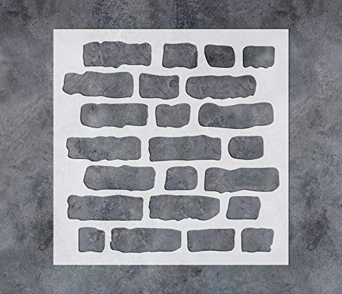 GSS Designs Rough Brick Stencil Template - Mixed Media Stencil for Crafting DIY Home Decor- Mylar Reusbale Stencils for Painting on Cards Wood Canvas (6'' x 6'')