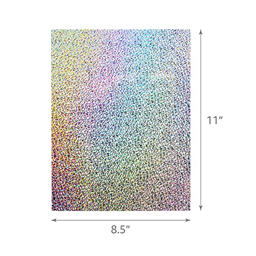 Hygloss 32225 Products Holographic Self-Adhesive Paper Sheets, Made in USA-8-1/2 x 11 Inches, Silver, 25 Pack