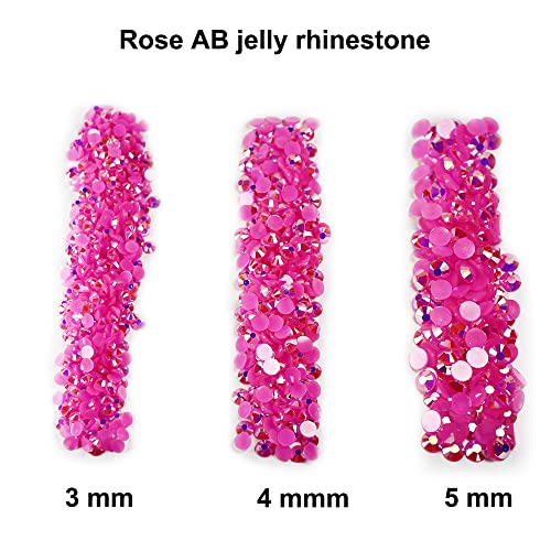 Yantuo Rose AB Jelly Rhinestones 5mm,5000 pcs Flatback Resin Stone for DIY Craft, Tumblers , Cup, Shoes, Makeup