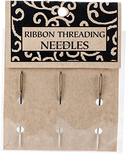 Books By Hand Ribbon Threading Needles, 2 Inches, Archival Quality Blunt Point Large Eyelet Needles Sturdy, Ideal for Threading Ribbons Stitching Books (Pack of 3)