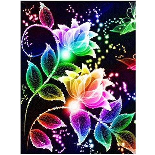 Huacan Flowers Diamond Painting Kits, Full Square Drill Diamond Art Kit for Adults Wall Decor Flower 11.8x15.7in/30x40cm
