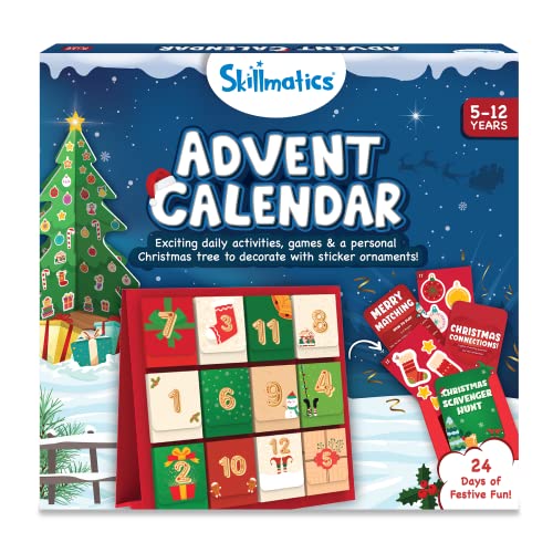 Skillmatics Countdown to Christmas Advent Calendar 2022 | Holiday Gifts for 5 to 12 Years | Includes exciting daily activities, games & a personal Christmas tree to decorate with sticker ornaments