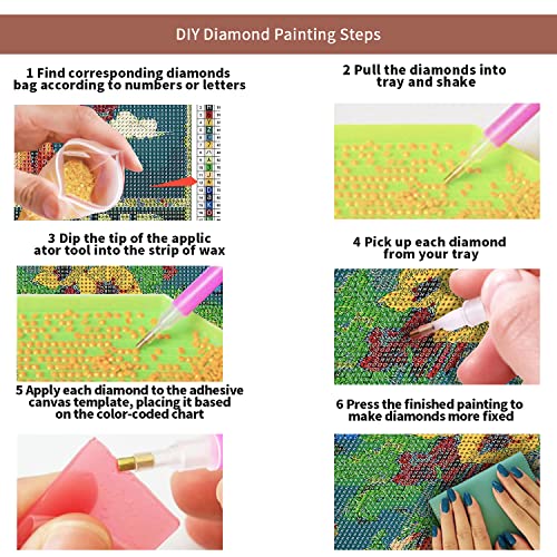 Inspirational Diamond Painting Kits for Adults Beginners - 5D DIY Flowers Art Full Drill Diamond Dotz Kits Painting Crafts for Home Wall Decor, Diamond Art Kits,12x16inch