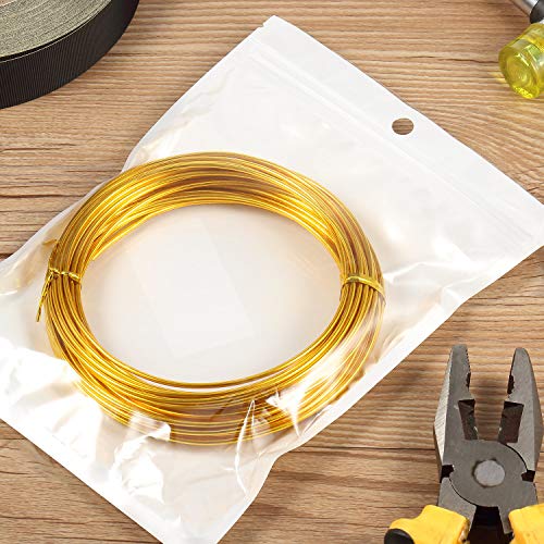 32.8 Feet Aluminum Wire, Bendable Metal Craft Wire for Making Dolls Skeleton DIY Crafts (Gold, 2 mm Thickness)